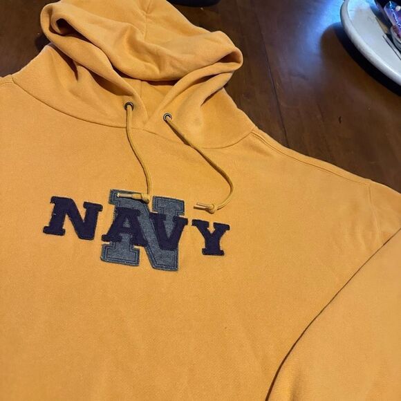 VTG Jansport Navy College Embroidered Hoodie Sweatshirt Pullover Men's Size XXL - Picture 4 of 9